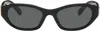 Miu Miu Black Classic Subtle Cateye Sunglasses In Black
