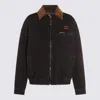 Miu Miu Logo-patch Zipped Denim Padded Jacket In Black