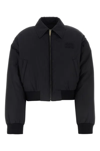 MIU MIU BLACK COTTON DOWN JACKET