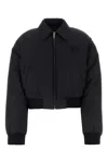 Miu Miu Technical Fabric Down Jacket In Black