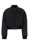 Miu Miu Technical Fabric Down Jacket In Black