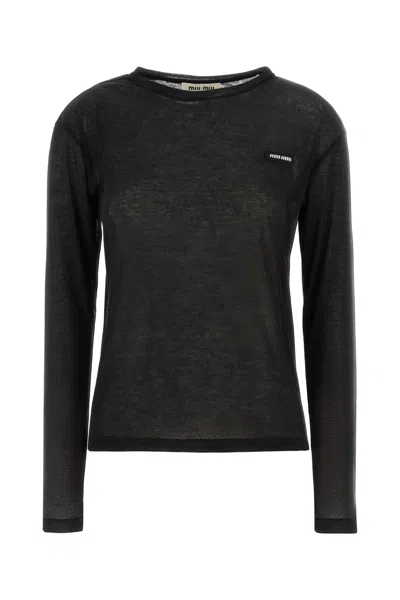 Miu Miu Black Cotton T-shirt