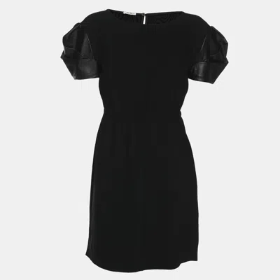 Pre-owned Miu Miu Black Crepe Dress Xs