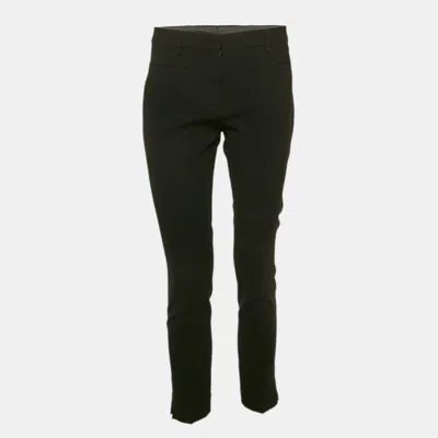 Pre-owned Miu Miu Black Crepe Formal Trousers S