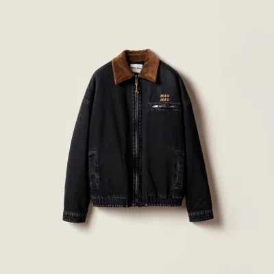 Miu Miu Black Denim Blouson Jacket