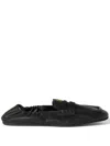 Miu Miu Nappa Leather Loafers Featuring Elasticated Trim In Black