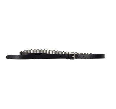 Miu Miu Black Embellished Buckle Belt
