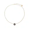Miu Miu Black Enamel And Golden Brass Necklace