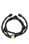 Miu Miu Black Fabric Bracelet In Black