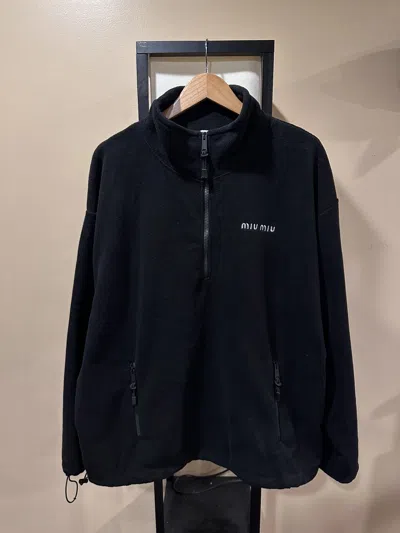 Pre-owned Miu Miu Black Fleece Quarter Zip Sweatshirt Jacket