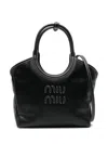 Miu Miu Black Ivy Tote Bag In Black