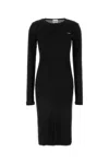 Miu Miu Black Jersey Dress In Nero