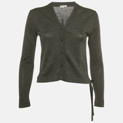 Pre-owned Miu Miu Black Knit Buttoned Cardigan S