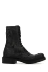 Miu Miu Women Black Leather Ankle Boots In Black