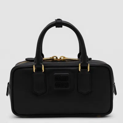 Miu Miu Black Leather Arcadie Crossbody Bag