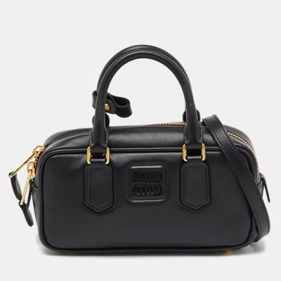 Pre-owned Miu Miu Black Leather Arcadie Satchel