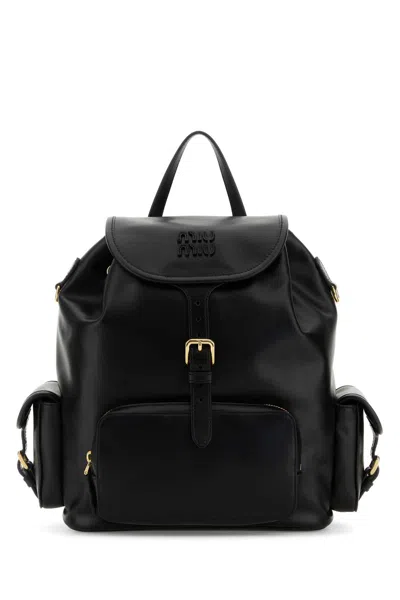 Miu Miu Black Leather Backpack