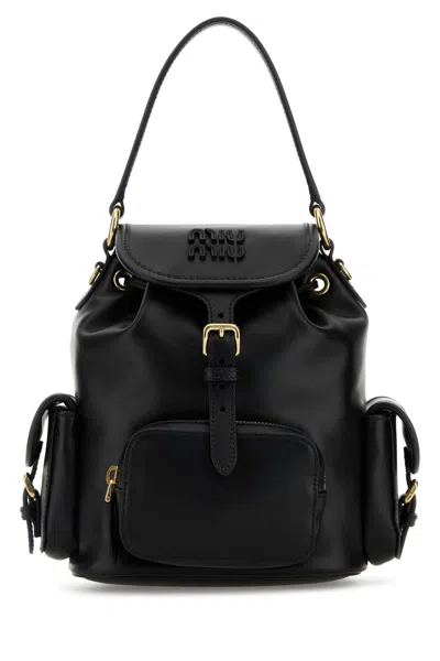 Miu Miu Black Leather Backpack