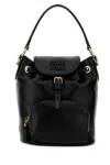 Miu Miu Black Leather Backpack In Black