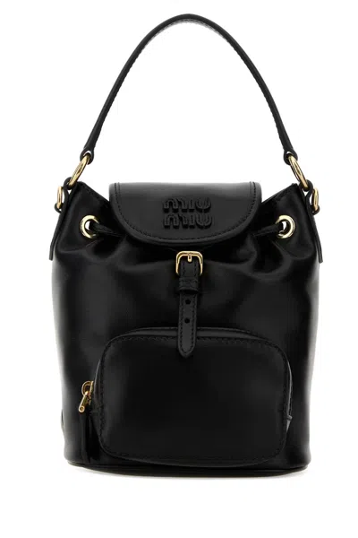 Miu Miu Black Leather Backpack