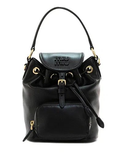 Miu Miu Leather Mini-backpack In Black