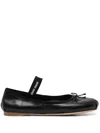 Miu Miu Logo-printed Bow Detailed Ballerina Shoes In Animal Print