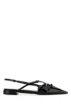 Miu Miu Patent Leather Slingback Ballerina Flats In Black
