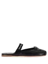 Miu Miu Black Leather Ballet Flats In Black