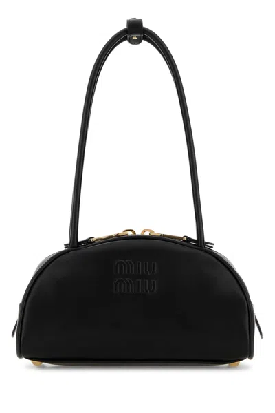 Miu Miu Black Calf Leather Bos Taurus Shoulder Bag