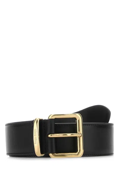 Miu Miu 3.5 Cm Vitello Leather Belt In White
