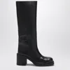 Miu Miu Black Leather Boots In Black