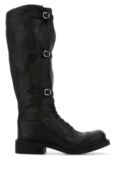 Miu Miu Black Leather Boots