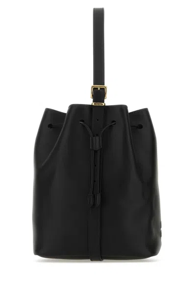Miu Miu Black Leather Bucket Bag In Nero