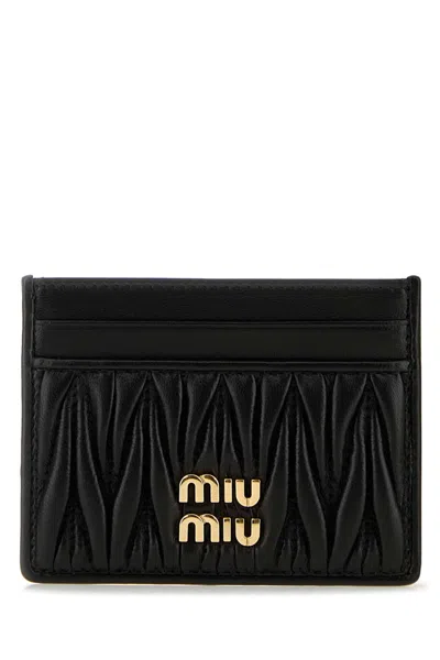 Miu Miu Black Leather Card Holder