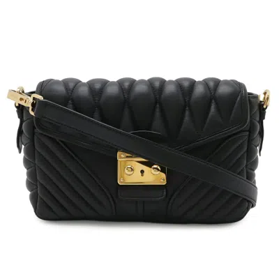 Pre-owned Miu Miu Black Leather Clutch Bag Shoulder Bag ()