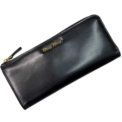 Pre-owned Miu Miu Black Leather Coin Purse/coin Case ()