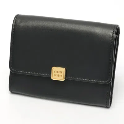 Pre-owned Miu Miu Black Leather Coin Purse/coin Case ()