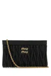 Miu Miu Woman Black Leather Crossbody Bag In Black
