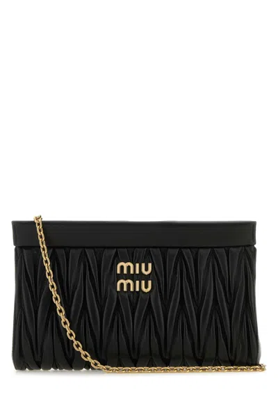 MIU MIU BLACK LEATHER CROSSBODY BAG