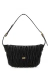 Miu Miu Black Leather Handbag In Neutral
