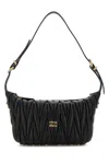 Miu Miu Black Leather Handbag In Black