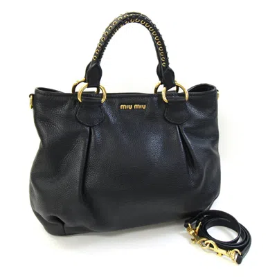 Pre-owned Miu Miu Black Leather Handbag Shoulder Bag ()