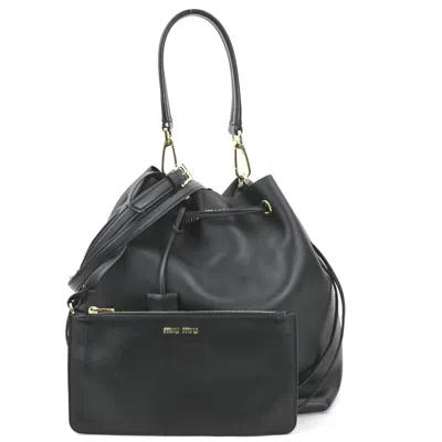 Pre-owned Miu Miu Black Leather Handbag Shoulder Bag ()