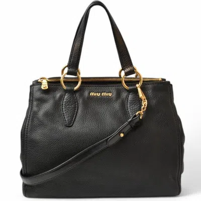 Pre-owned Miu Miu Black Leather Handbag Shoulder Bag ()