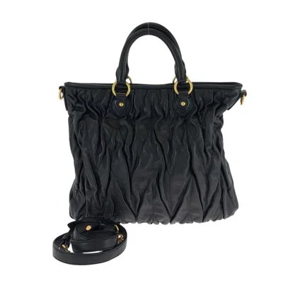 Pre-owned Miu Miu Black Leather Handbag Shoulder Bag ()