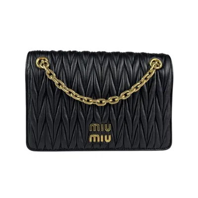 Pre-owned Miu Miu Black Leather Handbag Shoulder Bag ()