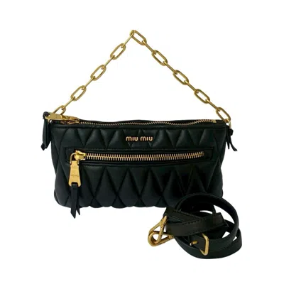 Pre-owned Miu Miu Black Leather Handbag Shoulder Bag ()