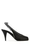Miu Miu Nappa Leather Sandals Contrast Trim Peep Toe