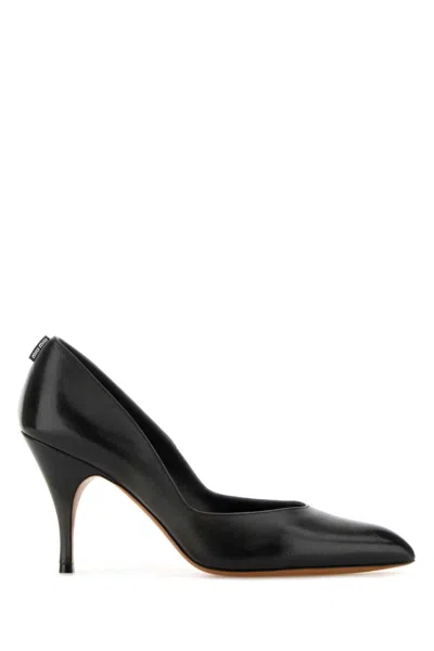 MIU MIU BLACK LEATHER HEELS