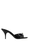 Miu Miu Black Leather Heels In Black